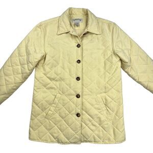 Orvis Quilted Jacket Women’s Size Small Cream Yellow Coat Lightweight